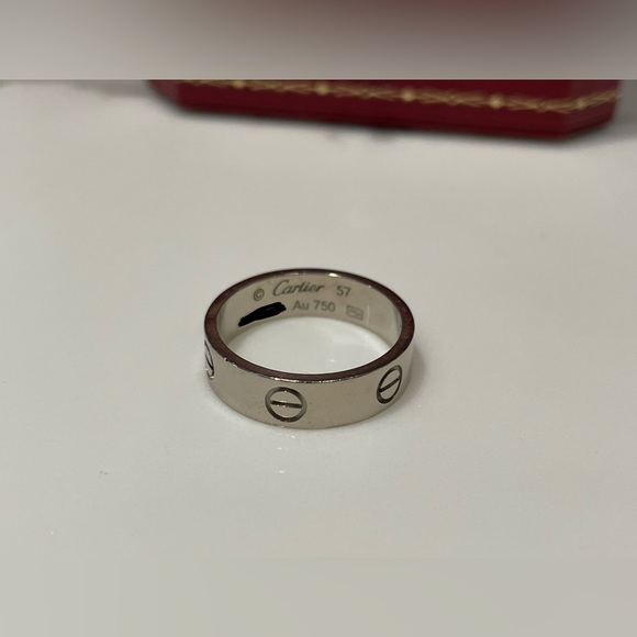 Cartier Love Ring - Size 57 - White Gold - Picture 4 of 9
